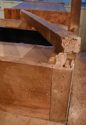 Nábytek zničený červotočem. Foto: Gixie, Wikimedia Commons